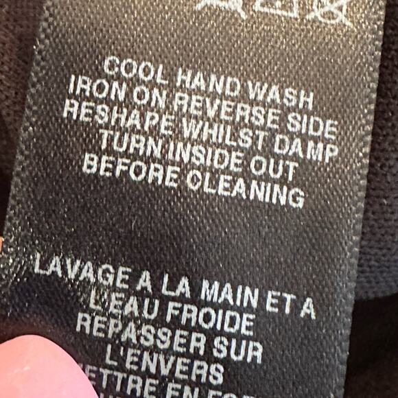 ASOS Curve Knee Length Faux Wrap Black Sequin Skirt Size 14 - Picture 9 of 9